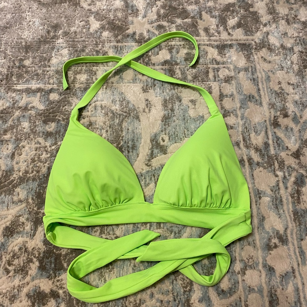 Neon Green Triangle Bikini Top